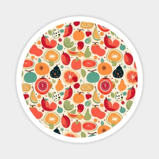 Colorful Fruit Motif in Seamless Pattern V2 Magnet